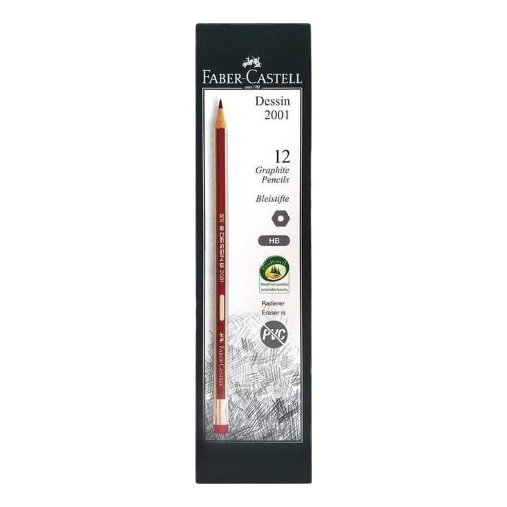 Faber-Castell Dessin 2001 HB Pencils - Pack of 12
