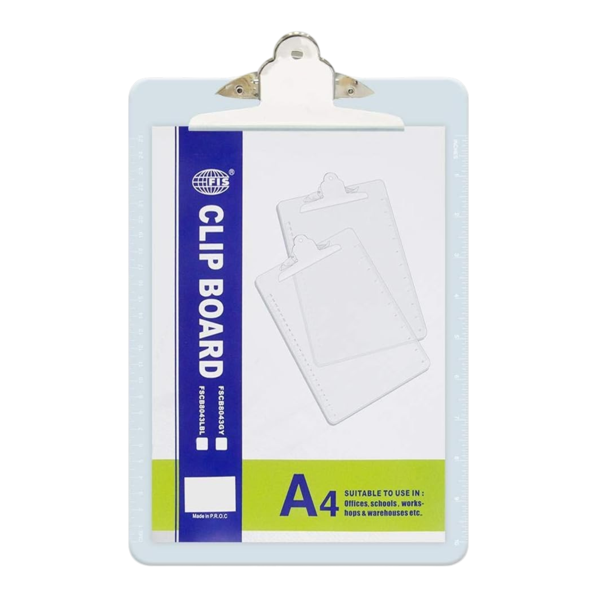 FIS  A4 Jumbo Acrylic Clipboard Blue