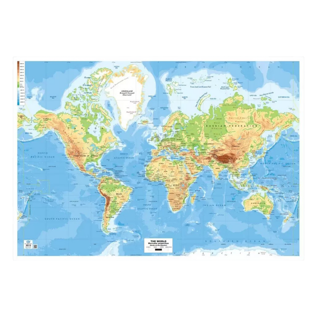 FIS Laminated World Map Poster - 70x100 cm