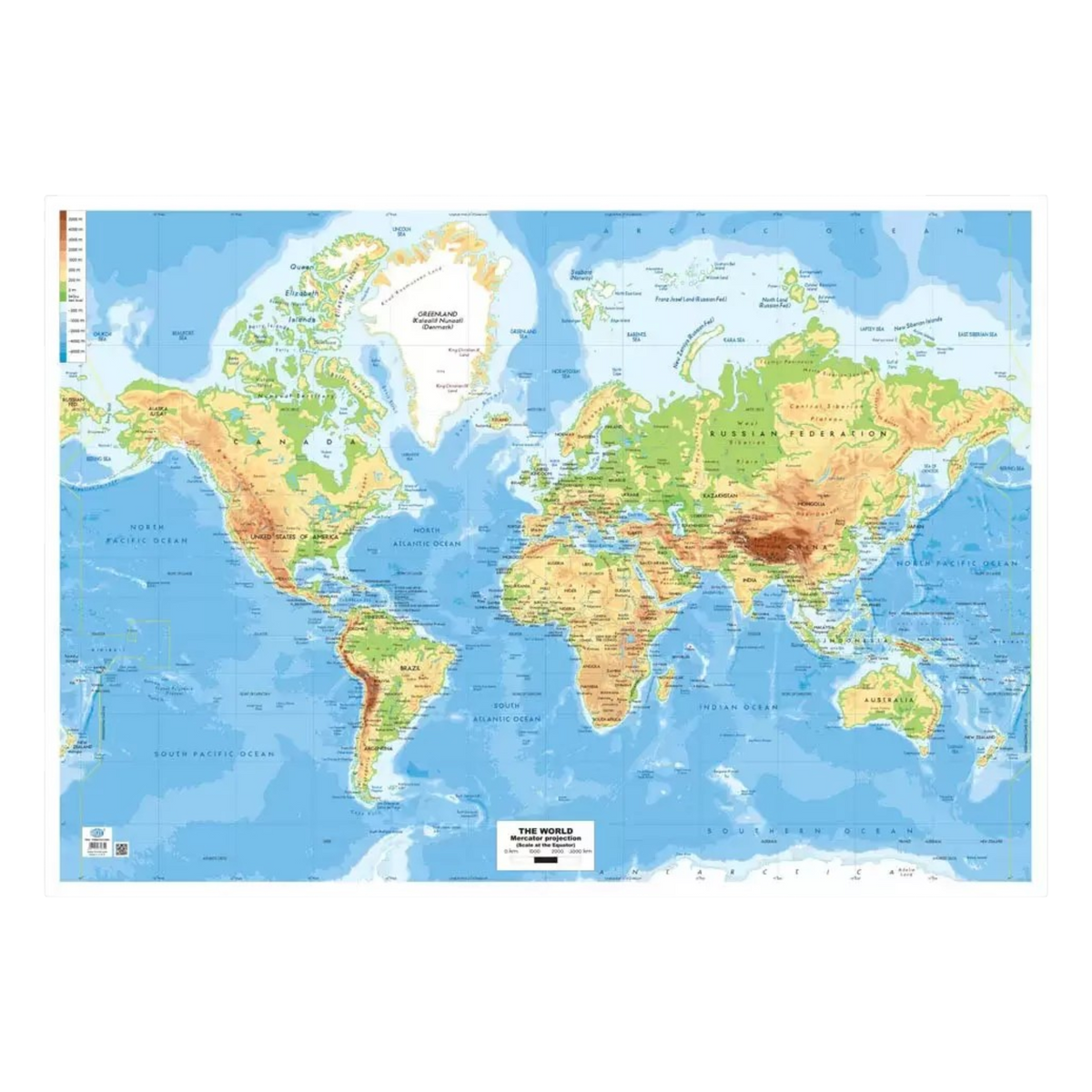 FIS Laminated World Map Poster - 70x100 cm