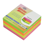 Economy Sticky Notes Cube 3" x 3" - Neon (400 Sheets)