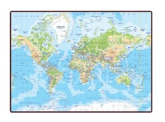 FIS Desk Blotter Pad with World Map - 44x57 cm