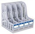 Vertical Plastic Magazine Rack - 4 Tier