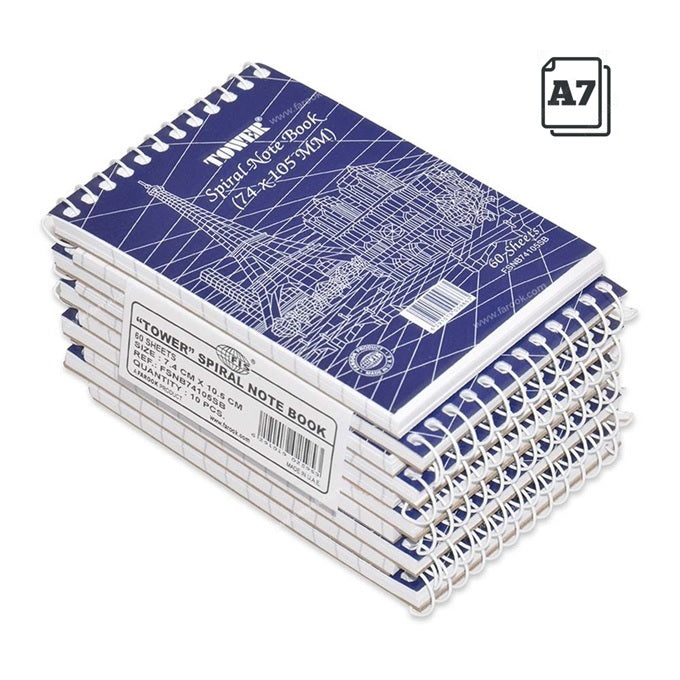 FIS A7 Top Spiral Mini Pocket Notebook - 60 Pages