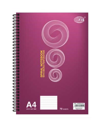 FIS A4 Side Spiral Notebook - 70 Pages