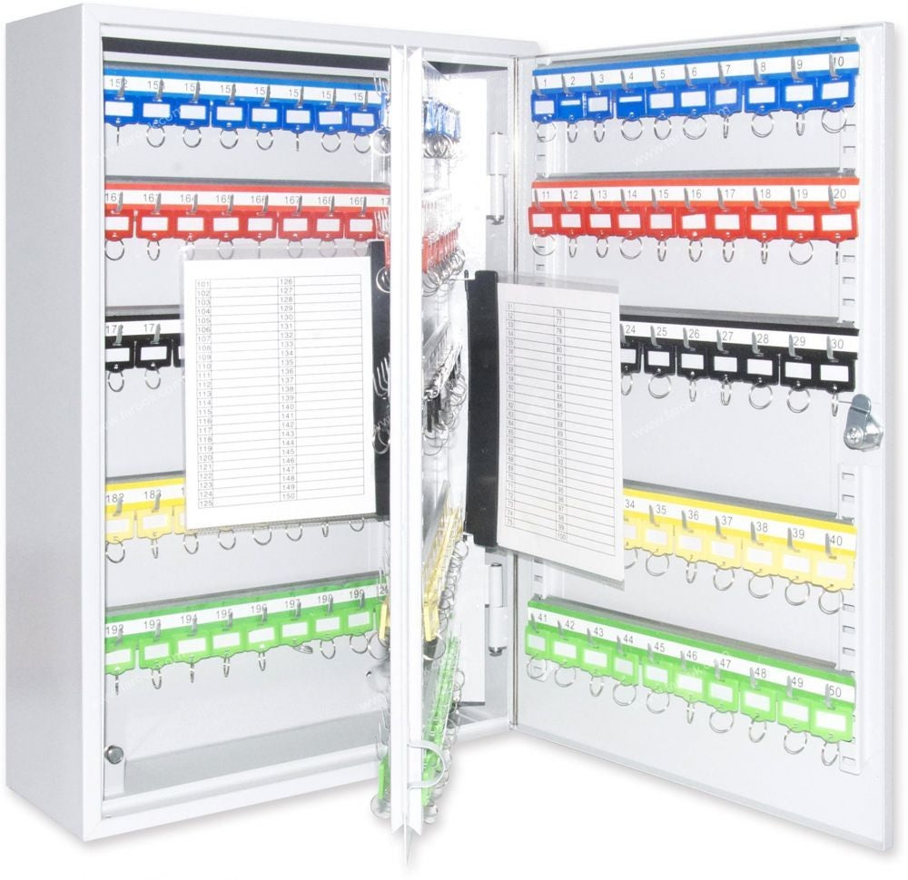 FIS Key Cabinet - 200 Keys Capacity - Steel with Key Lock - FSKCTS200