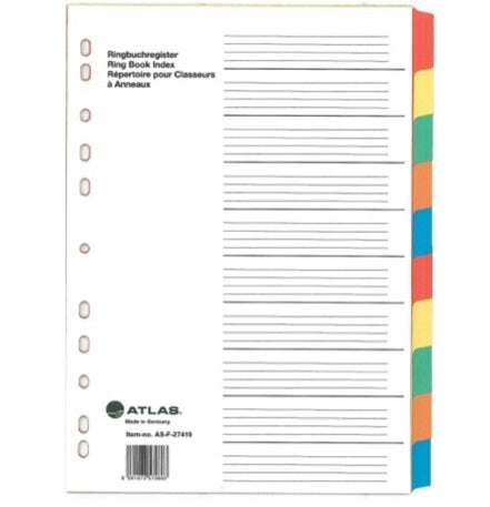 Manila A4 Paper Dividers Multi-Color