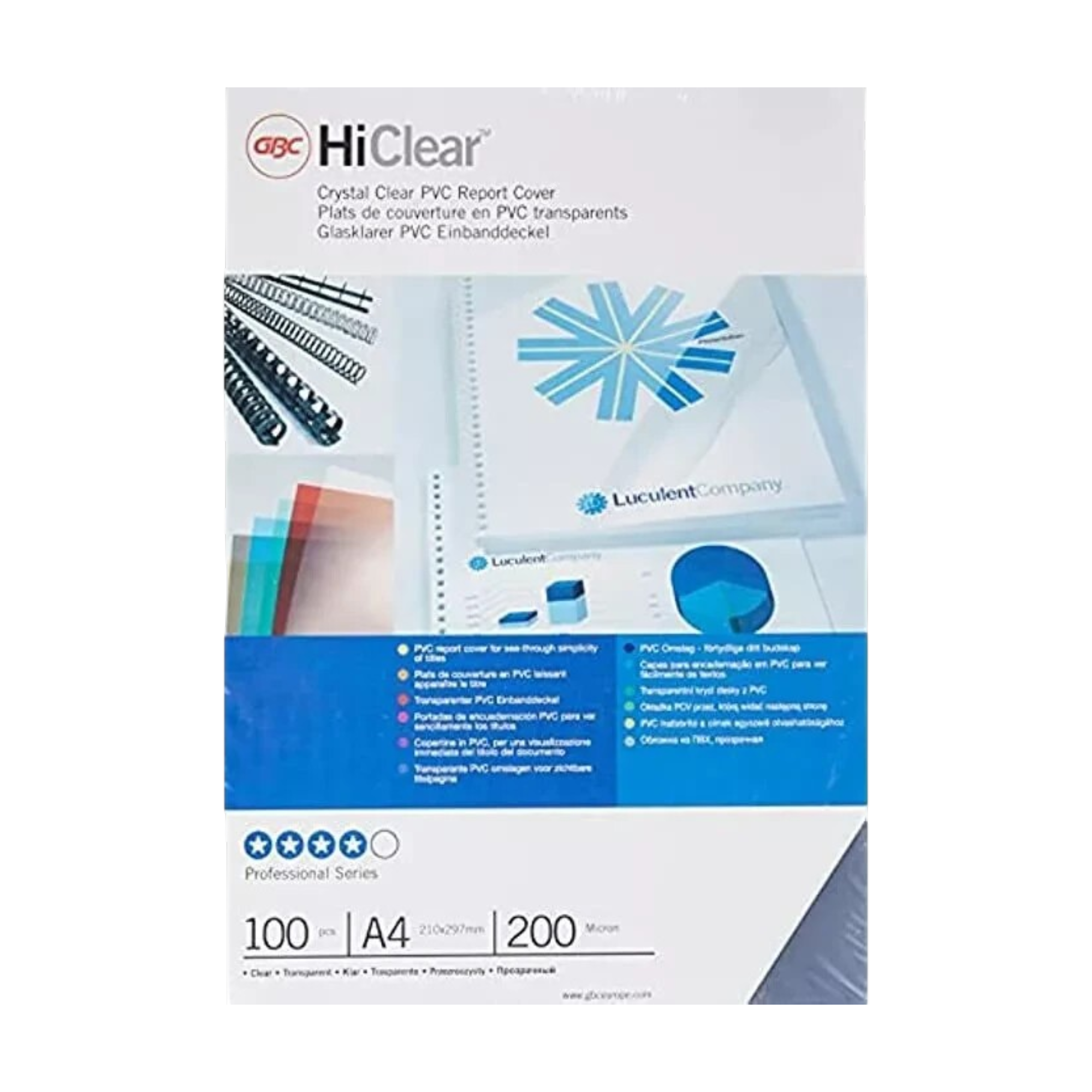 GBC HiClear A4 Binding Cover - Pack of 100