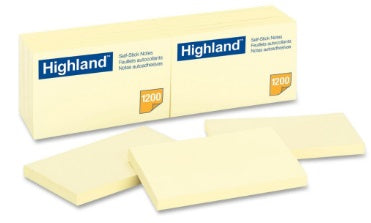 Economy Sticky Notes 3" x 5" - Yellow (100 Sheets)