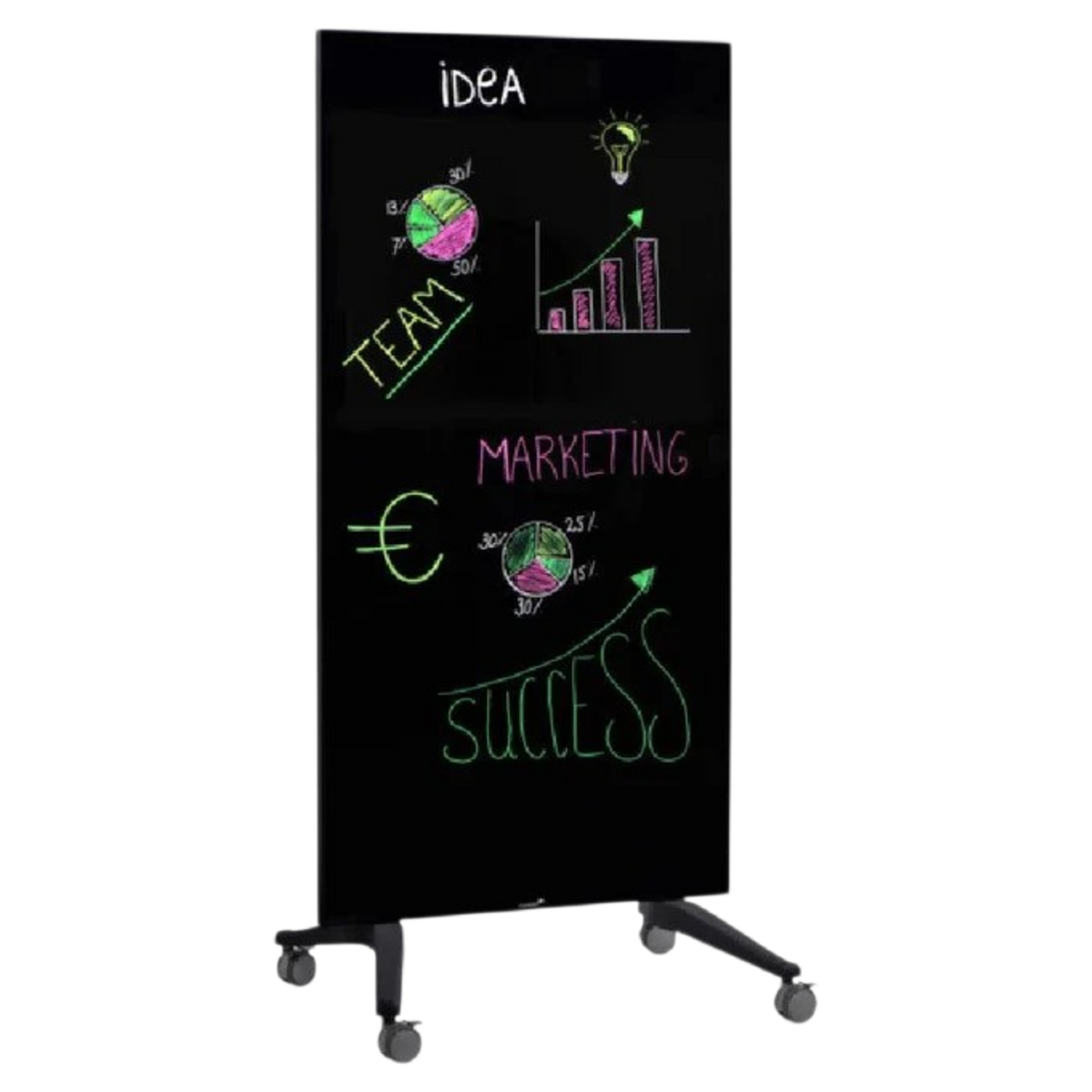 Legamaster Mobile Glassboard Black