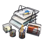 Mesh Office Desk Stationery Set - 5 Piece