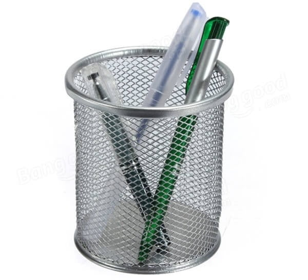 Mesh Round Desktop Pen & Pencil Cup