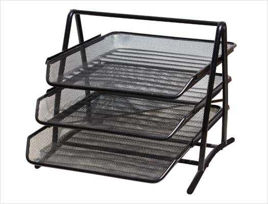 Mesh 3-Tier Letter Tray Front-Loading