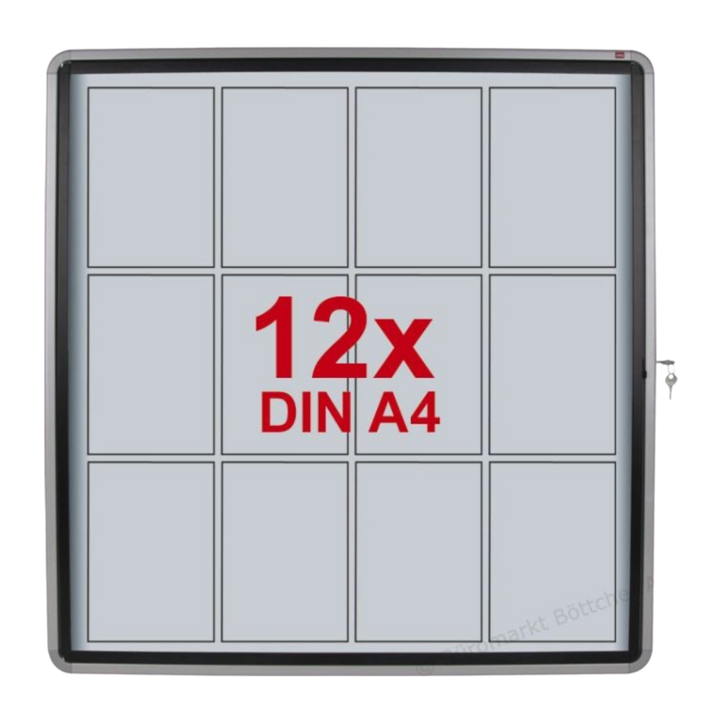 Nobo Enclosed Magnetic Dry-Erase Display Case - 924 x 970 mm (12 x A4) - 1902581