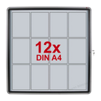 Nobo Enclosed Magnetic Dry-Erase Display Case - 924 x 970 mm (12 x A4) - 1902581