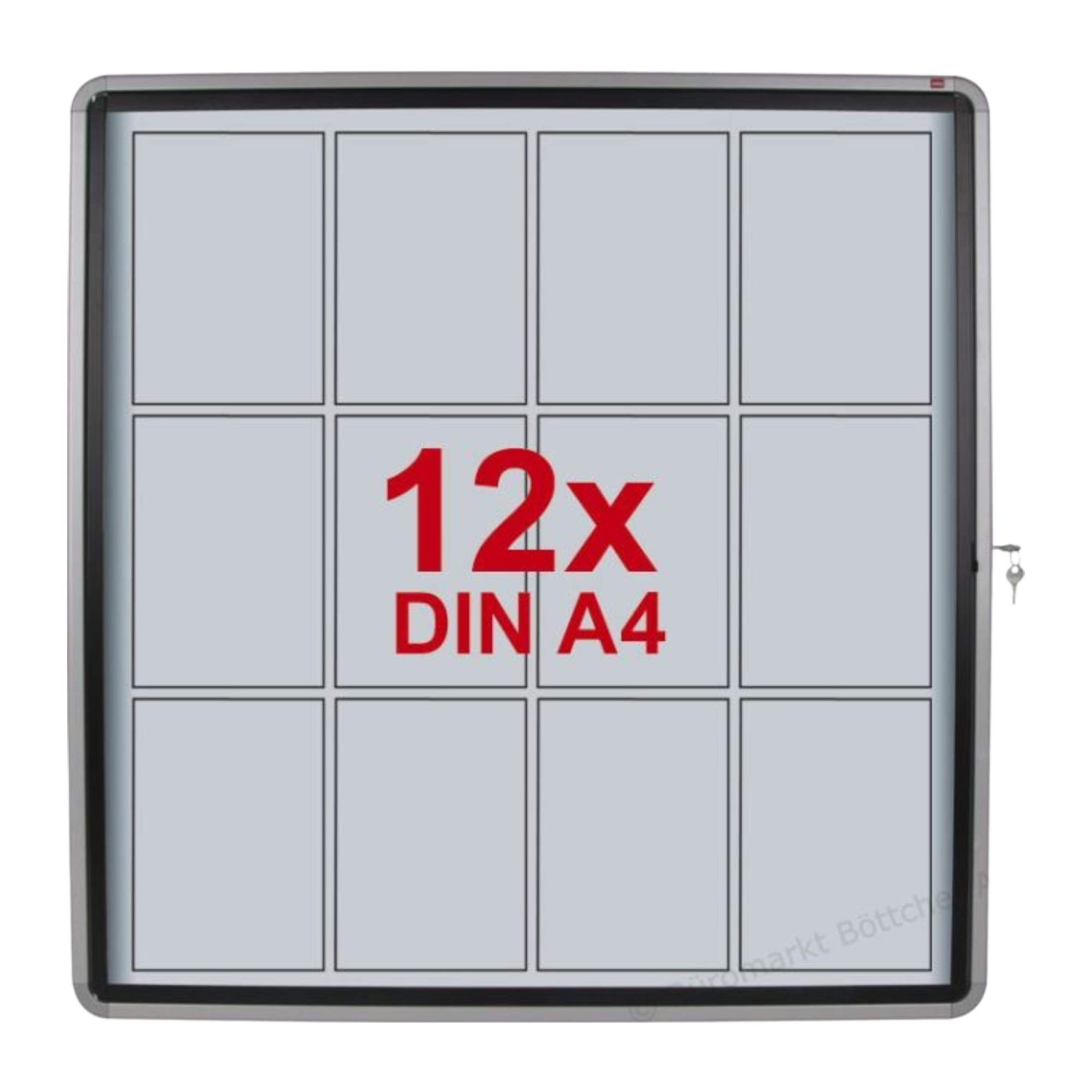 Nobo Enclosed Magnetic Dry-Erase Display Case - 924 x 970 mm (12 x A4) - 1902581