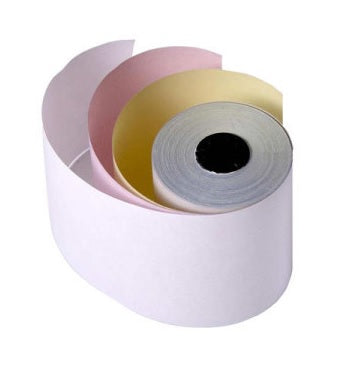 NCR Receipt Paper Roll 76mm x 70mm 3 Ply - White/Yellow/Pink