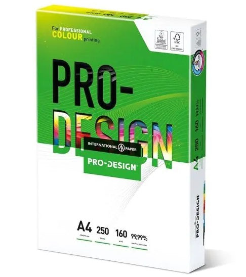 Pro Design A4 160gsm White Cardstock Paper – Pack of 250