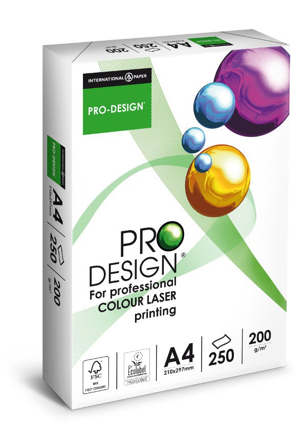 Pro Design A4 200gsm White Cardstock Paper – Pack of 250