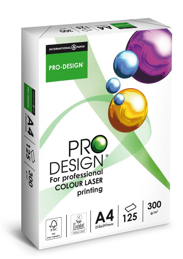 Pro Design A4 300gsm White Cardstock Paper – Pack of 125