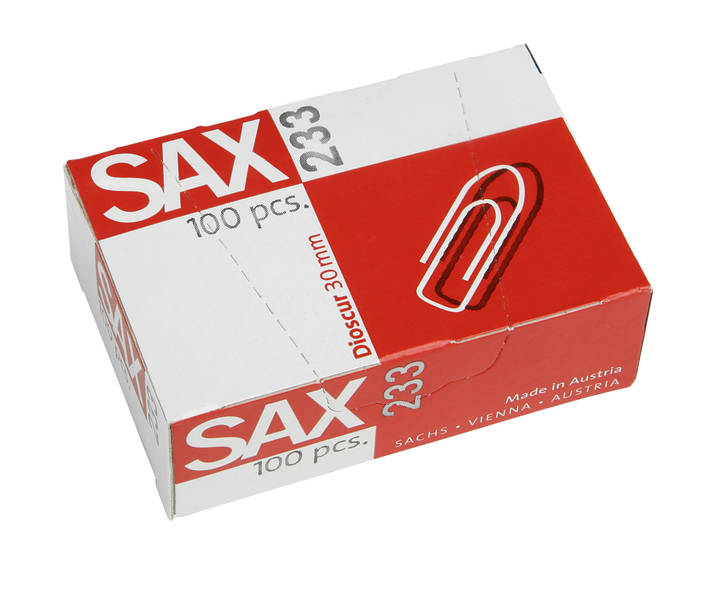 SAX Metal Paper Clips Nickel Plated - Pack of 100