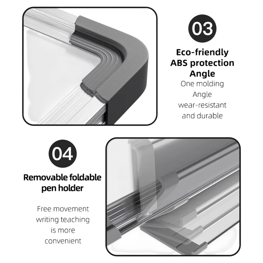 Magnetic Drywipe Whiteboard - Wall Mount - Aluminium Frame