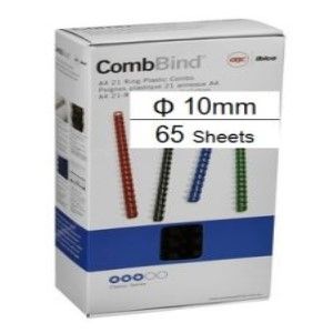 Plastic Binding Combs PK/100 10mm (65 Sheets) White