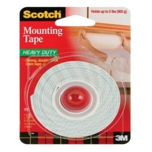 3M Scotch 110 Heavy Duty Double Sided Mounting Roll, 1/2" X 75"