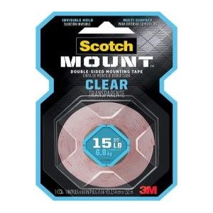 Scotch 410 Heavy Duty Clear Double Sided Mounting Roll, 1" X 60"