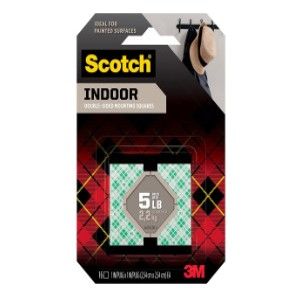3M Scotch 111 Heavy Duty Mounting Squares, 1' X 1", 16 Squares/Pack