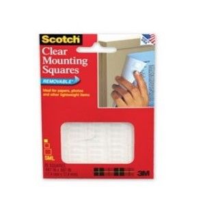 3M Scotch 859 Clear Removable Mounting Squares, 0.68' X 0.68", 35 Squares
