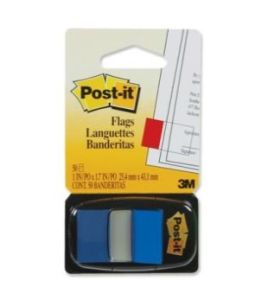 Post-it® Flags, 25x43mm, Blue, 50Flags w/dispenser, [Ref: 680-2]