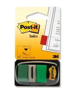 Post-it® Flags, 25x43mm, Green, 50Flags w/dispenser, [Ref: 680-3]