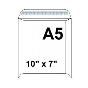 White Envelopes, 100gsm, (A5) 10"X7" [Pack/250]