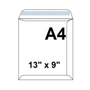 White Envelopes, 100gsm, (A4) 13" x 9" [Pack/50]