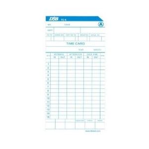 DSB TC-6 Time Cards, 100/Pack