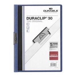 Durable 2200 DuraClip File, A4, 30 Sheets, Dark Blue