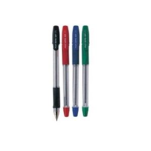 Pilot BPS-GP Ballpoint Pen Rubberised Grip, Fine 0.7mm, Green, 12/Pack