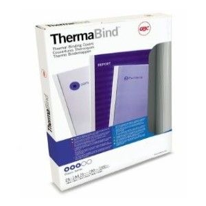 GBC ThermaBind Thermal Binding Covers, 8mm, White [Box of 100]