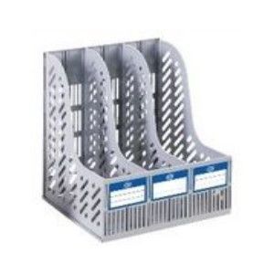 Plastic Magazine Holder, Set of 3 Racks, Grey