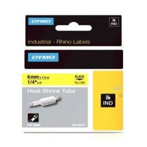Dymo Rhino 18052 Yellow Heat Shrink Tube 1/4" (6mm)