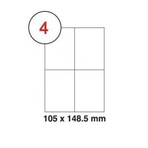 105 x 148.5mm White A4 Labels, 4 Per Sheet - Pack of 100 Sheets [400 Labels]