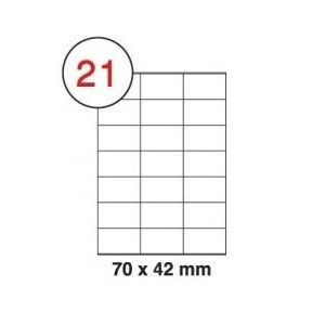 70 X 42mm White A4 Labels, 21 Per Sheet - Pack of 100 Sheets [2100 Labels]