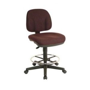 Drafting Chair, Adjustable Height, Fabric, Burgundy - TAIWAN