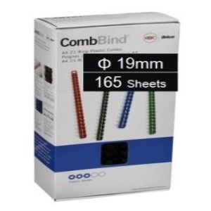 Plastic Binding Combs PK/100 19mm (165 Sheets) Black
