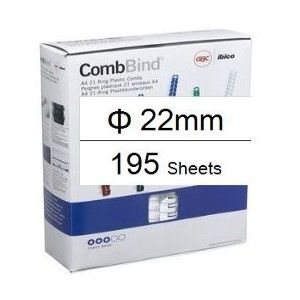 Plastic Binding Combs PK/50 22mm (195 Sheets) White