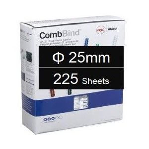 Plastic Binding Combs PK/50 25mm (225 Sheets) Black