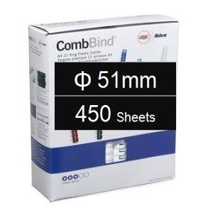 Plastic Binding Combs PK/50 51mm (450 Sheets) Black