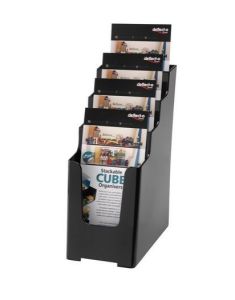 Brochure Holder Black 4 Tier 4 Pocket DL (1/3 A4) 