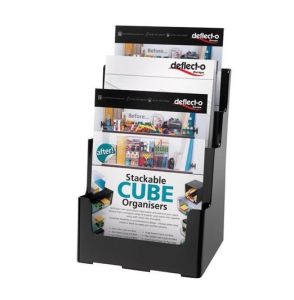 Brochure Holder Black 3 Tier 3 Pocket A4 